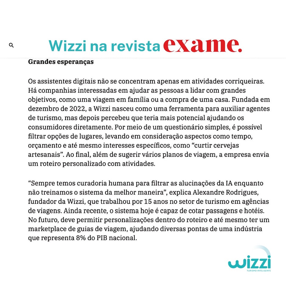 Wizzi featured in Exame magazine